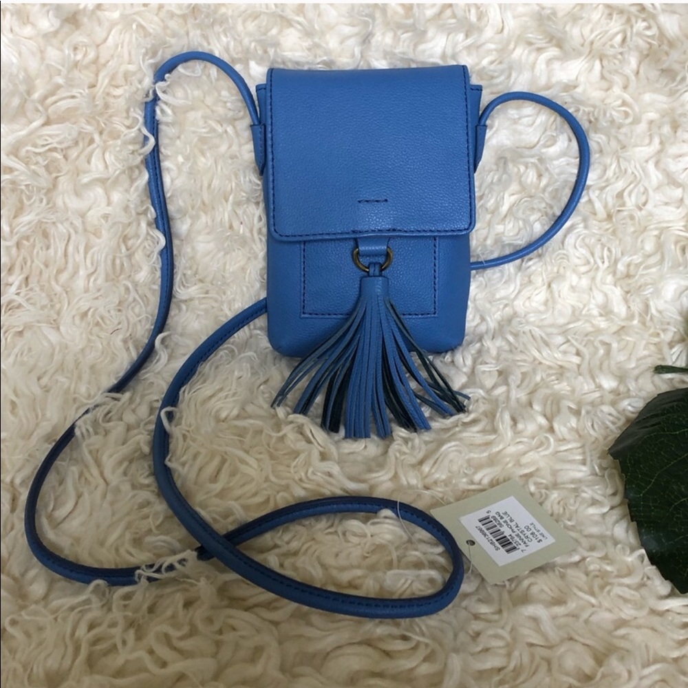 NWT Fossil Crystals Blue Fannie Phone Bag